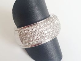 Silberring 925 mit Zirkonia Steinen, Grösse 18.2 mm💍