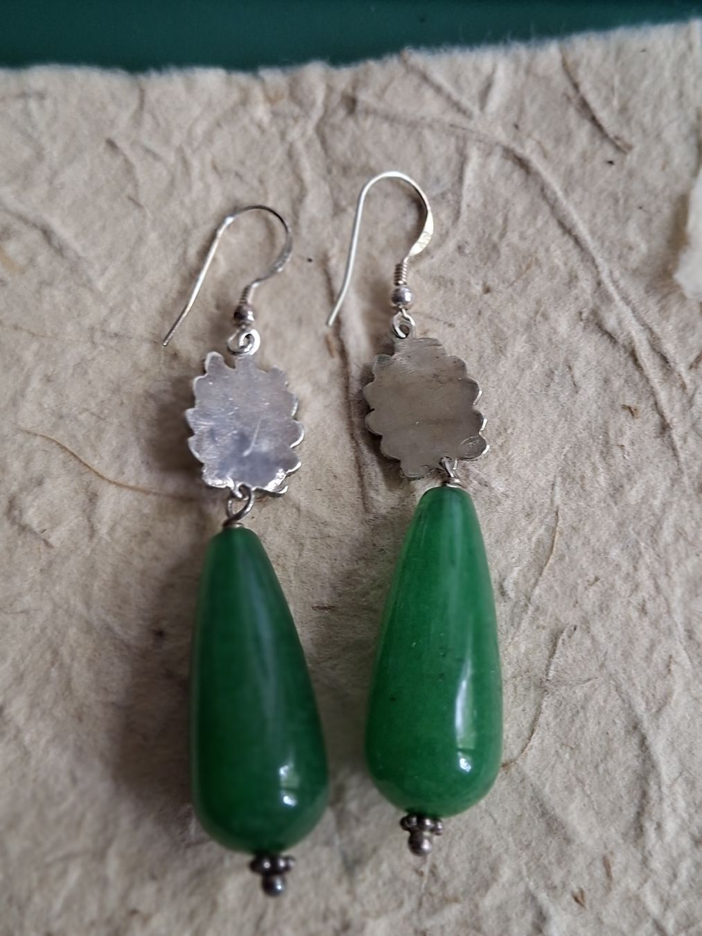 Orecchini pendenti & Orecchini a lobo: Antike Jugendstil Ohrhänger Silber Jade – Usato da Barzheim venduto da spitz01 2