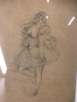 Bleistiftzeichnung, Bild, Ballerina / Tänzerin, Künstler unb