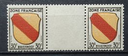Franzö Zone Allgemeine Mi-Nr.10 bzz ZW Postfrisch Signiert