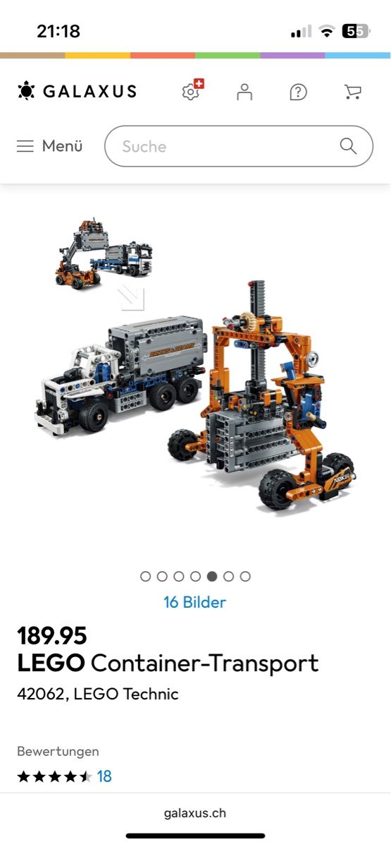 Lego Kit di costruzioni: Lego Technic Container-Transport (42062) – Usato da Eschlikon TG venduto da Wildlifetom 8