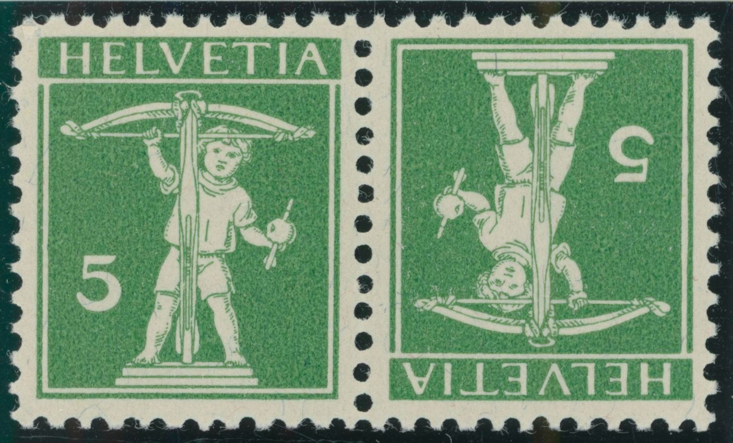Alle Briefmarken: 1910 - Kehrdrucke - Tellknabe - postfrisch ** – Neu (gemäss Beschreibung) aus Schindellegi von leecollect