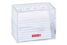 Karteibox A8 transparent + Karteikarten und Adressbuch