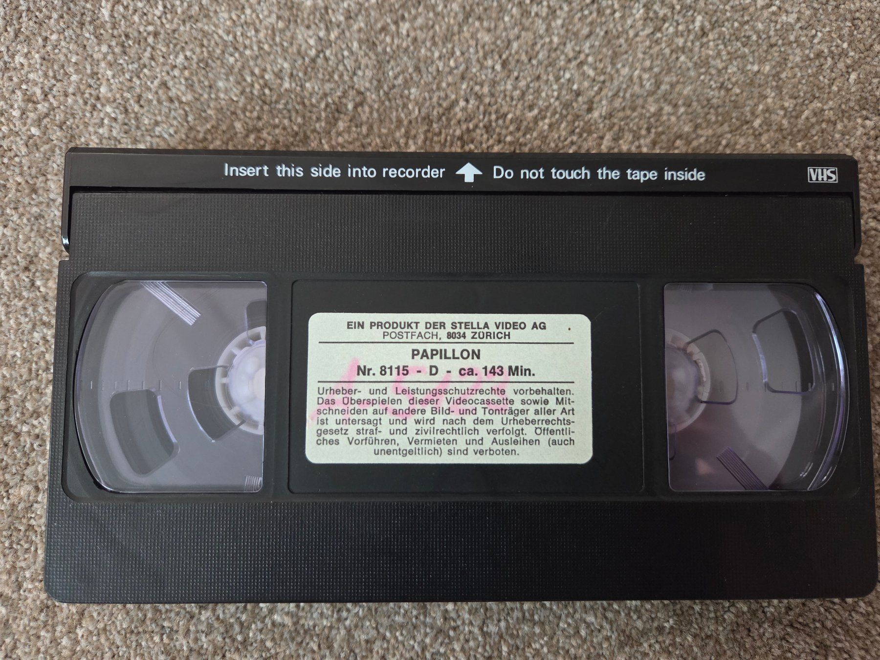 Tutti i VHS: VHS Kassette Papillon Steve McQueen Dustin Hoffman – Usato da Mollis venduto da Cadillac58 2