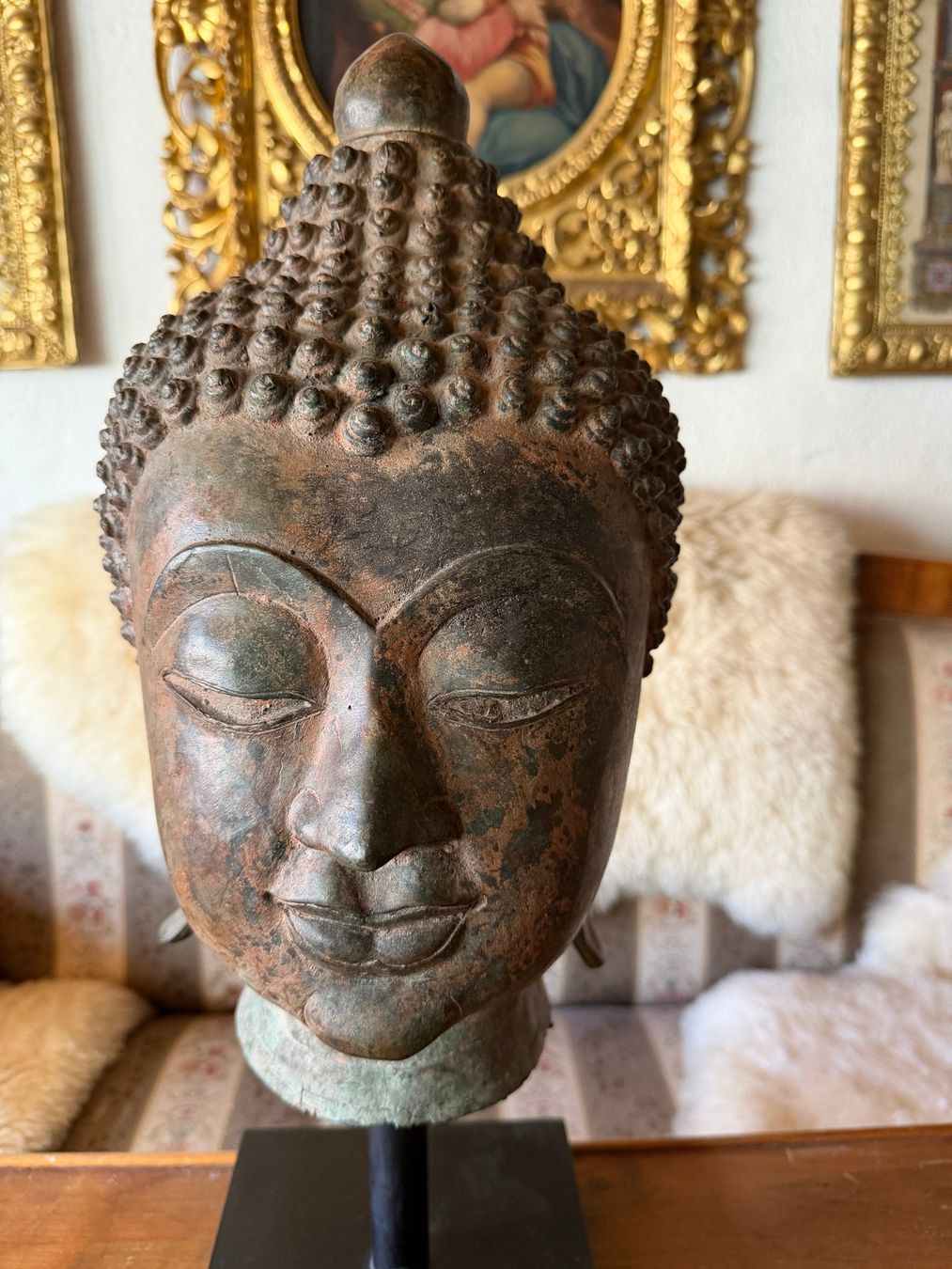 Sculture & Statue: antiker thailändischer Bronze-Buddha-Kopf – Usato da Zofingen venduto da Schekke 1