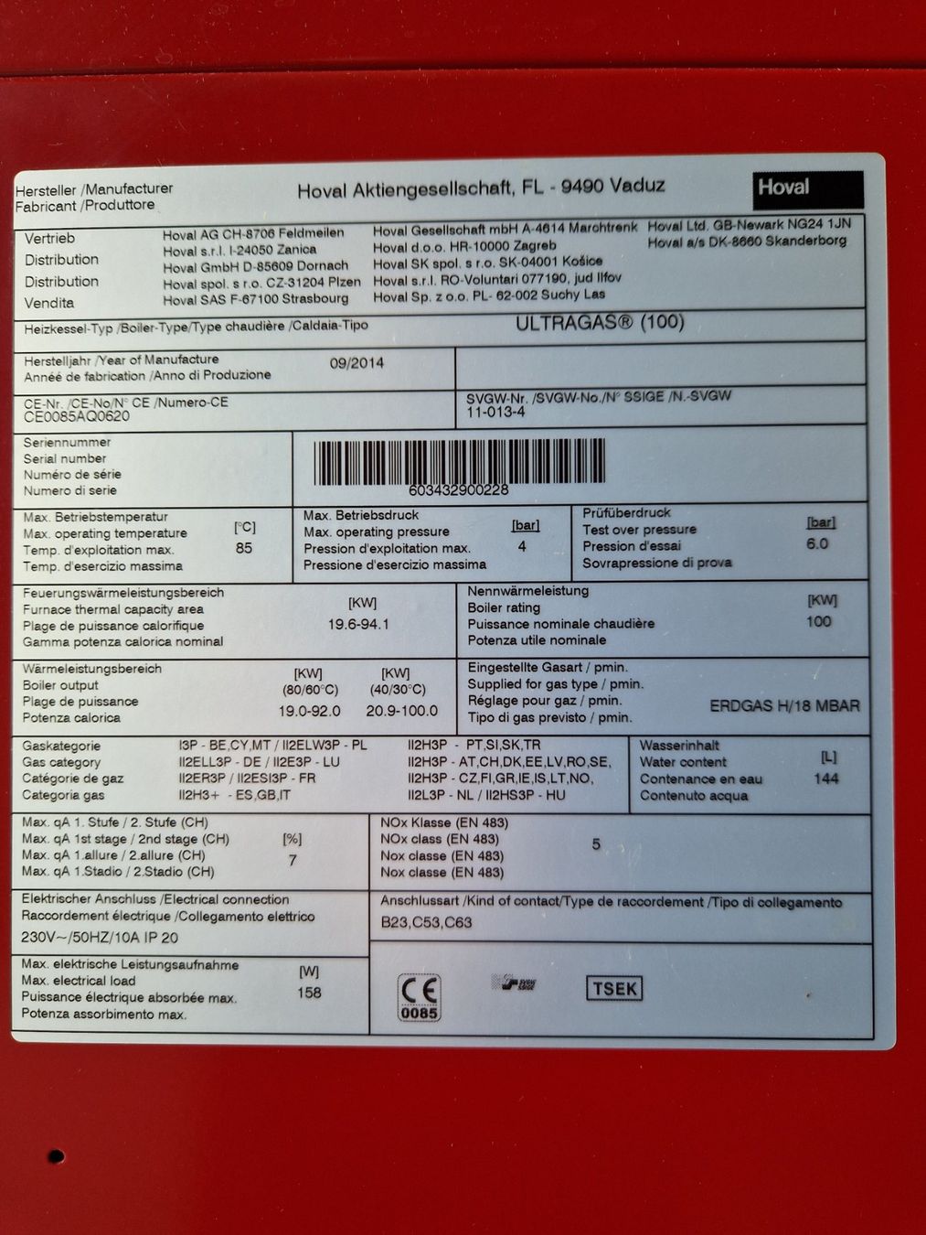Hoval Heizgeräte: Gaskessel Ultra Gas 100 – Gebraucht aus Vaduz von OHT_9490 2