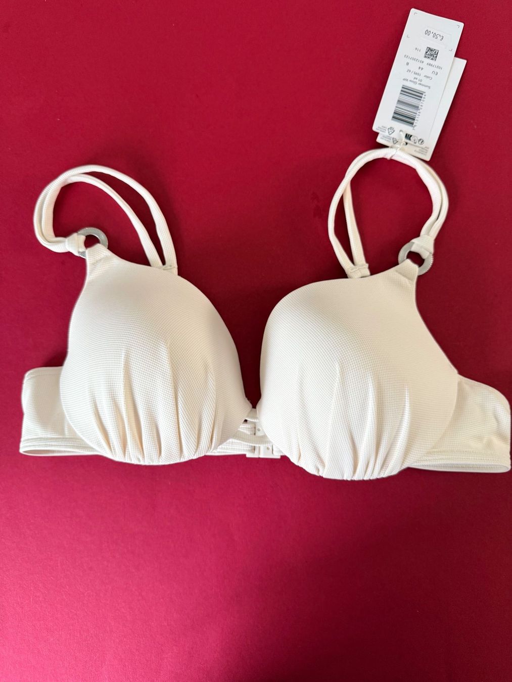 Triumph Costumi da bagno & Bikini: TRIUMPH, Bikini-Oberteil SUMMER GLOW, Grösse 44B, Weiss – Nuovo e nell'imballaggio originale da Rudolfstetten venduto da gst_g7xl