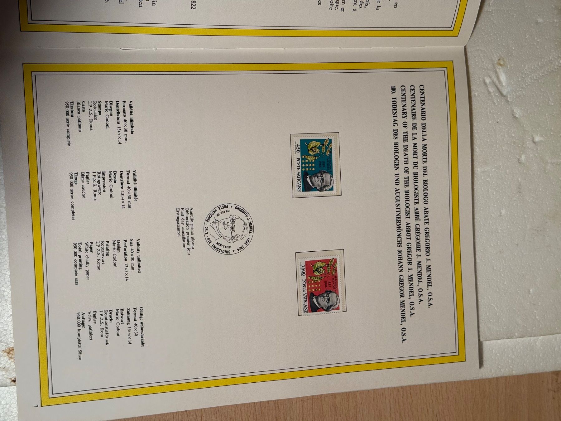 Tous les timbres: VATICAN 1984 STAMPS – D'occasion à Lausanne par artnouveau04 2