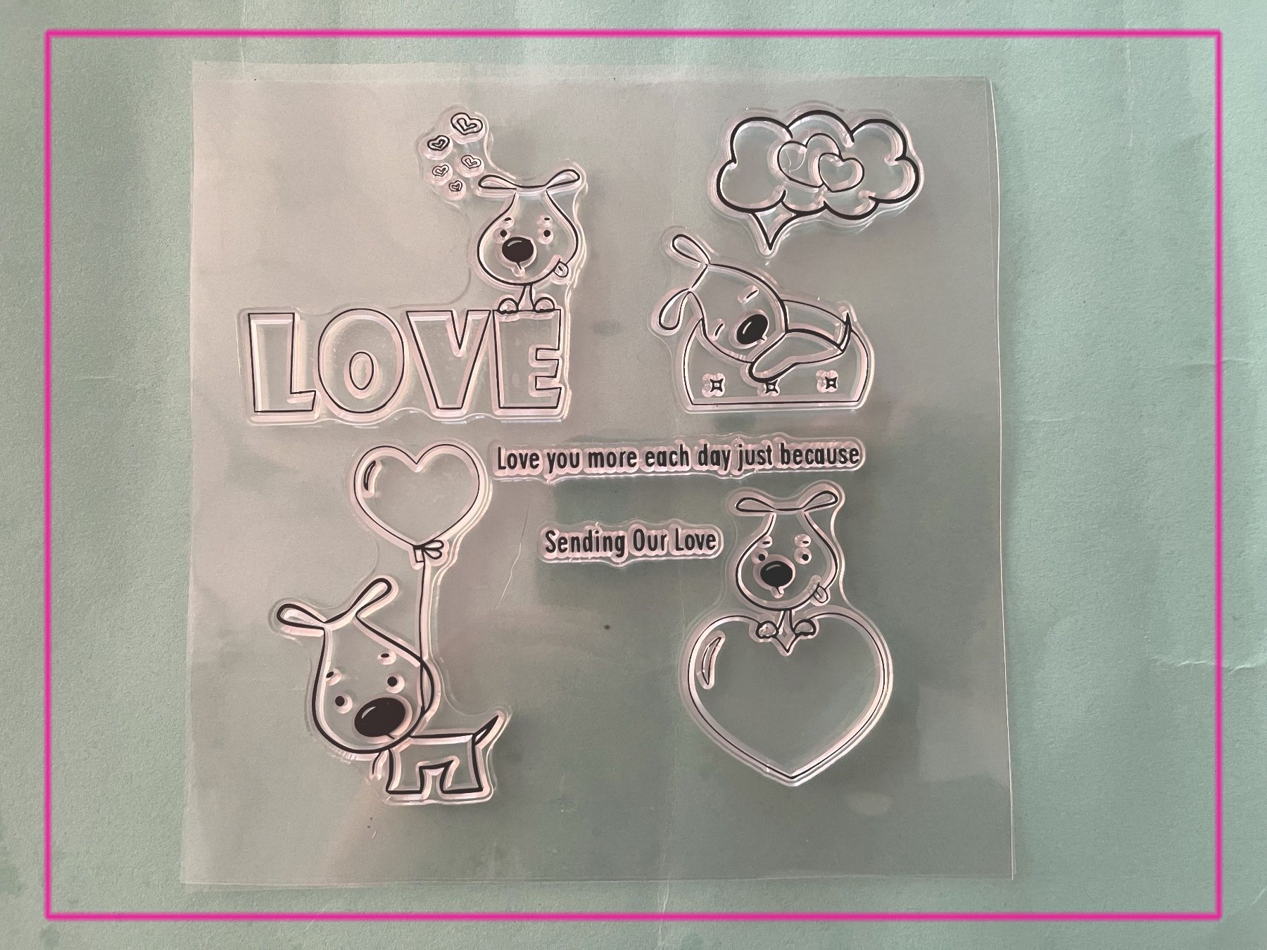 Stempel: Hund und Texte Liebe / Love - Silikonstempel – Neu und originalverpackt aus Frenkendorf von jazzplatten