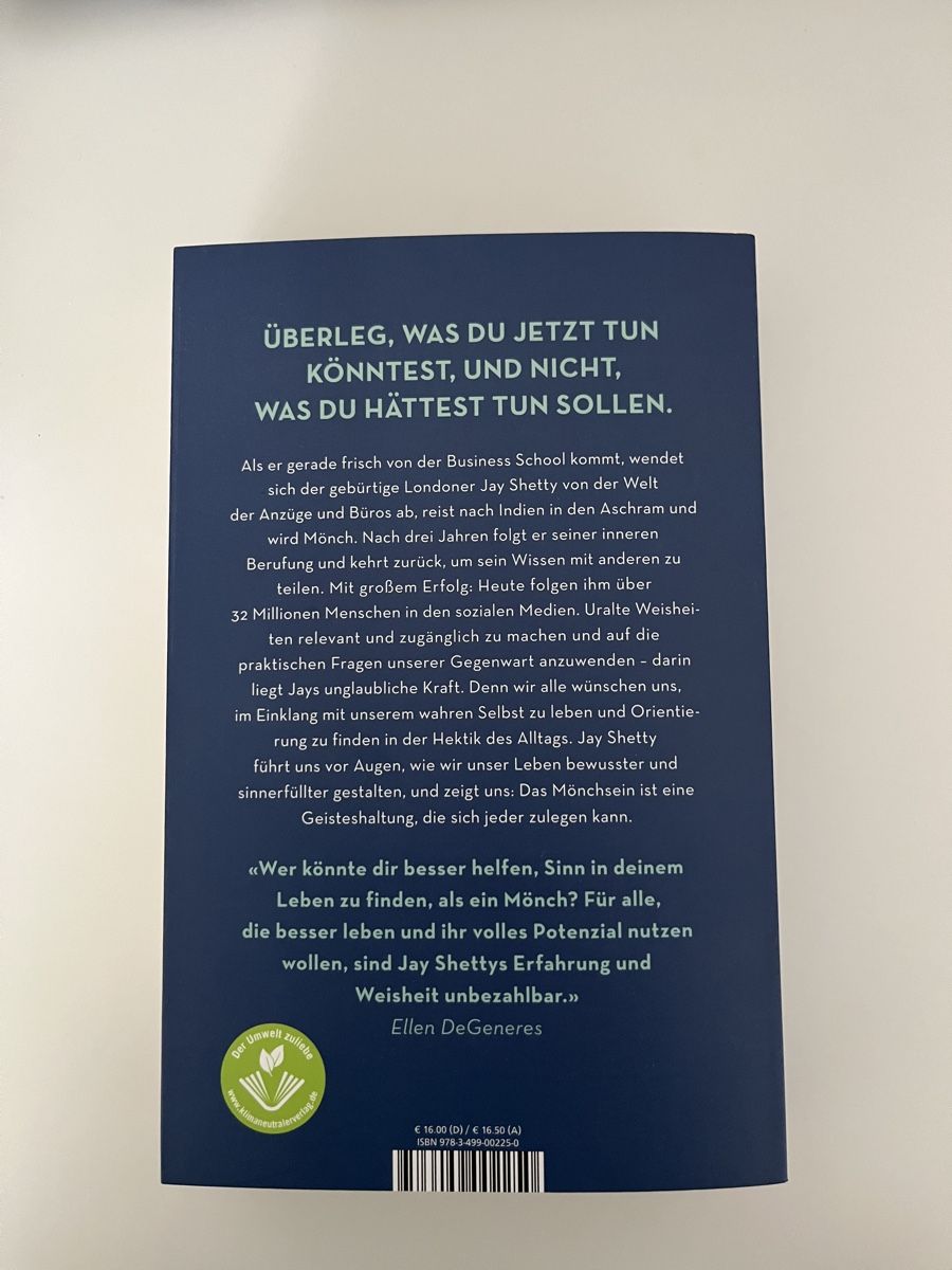 Libri: Jay Shetty - Das Think Like a Monk-Prinzip, Neuwertig – Nuovo (secondo la descrizione) da Zürich venduto da aar_zfg8 1