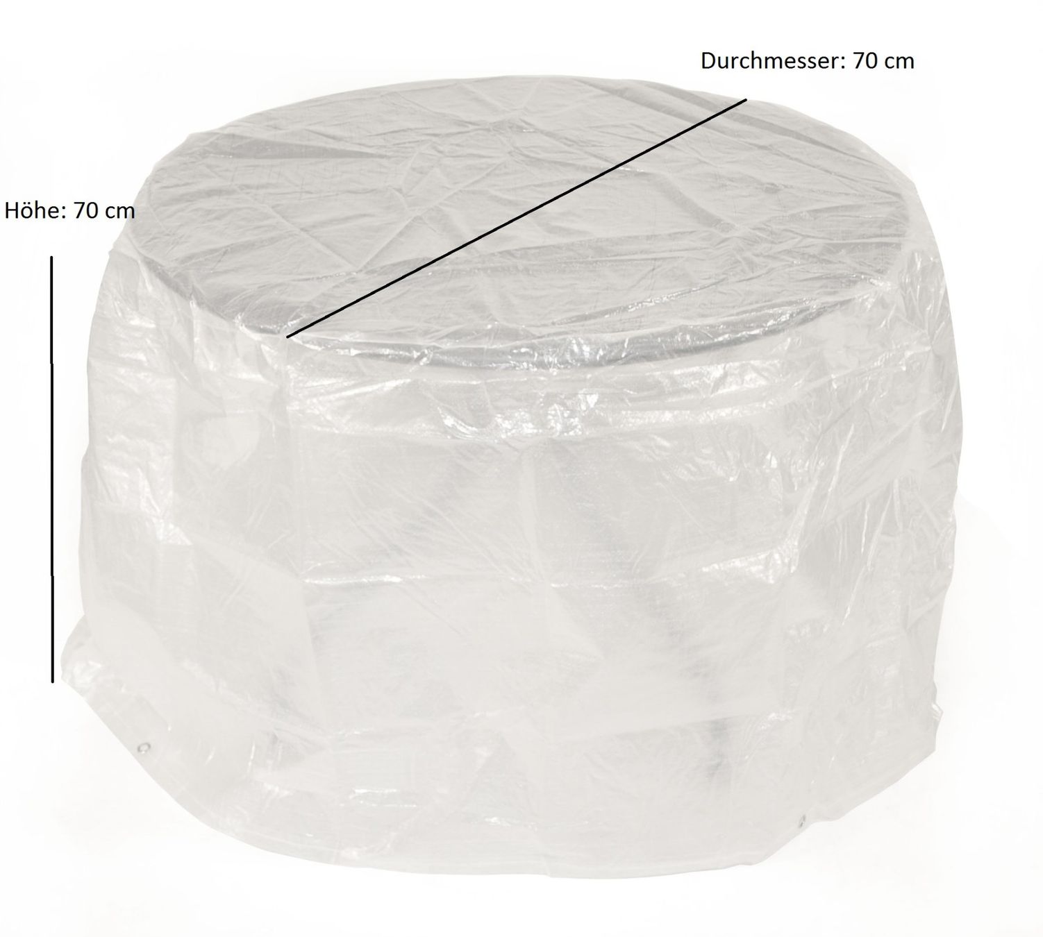 Tische: Abdeckhaube Tisch 70x70cm rund, PE transparent – Neu und originalverpackt aus Kreuzlingen von DealBlitz 1