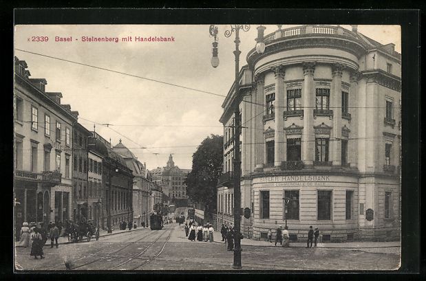 Cartes postales: Basel, Steinenberg mit Handelsbank, Stra – D'occasion à Berlin par bartko-reher