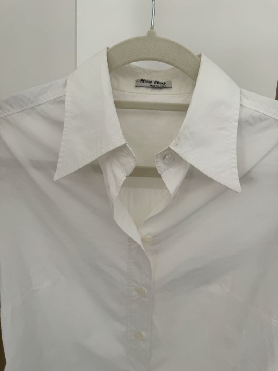 Miu Miu Camicette: Miu Miu Bluse weiss Baumwolle – Nuovo (secondo la descrizione) da Zürich venduto da di_archive 5