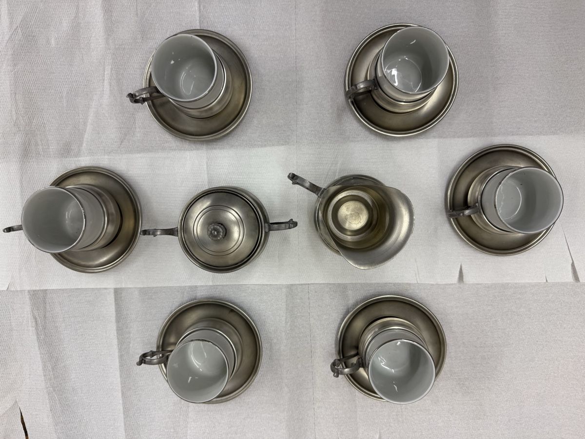 Geschirrsets: Kaffeeservice Keramik-Zinn – Gebraucht aus Hettlingen von Milucl1 2