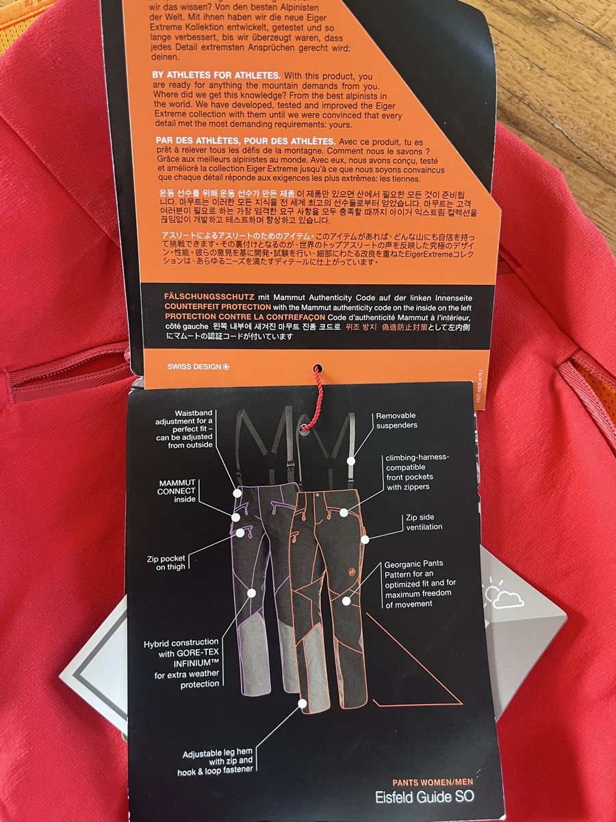 Mammut Hosen: Mammut  Eisfeld Guide SO , Gr. 40, Neu! – Neu und originalverpackt aus Walenstadt von Stregab 6