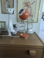 Vintage Space Age Eyeball Lampe Orange Chrom 70er Jahre