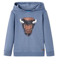 Kapuzenpullover Blau Melange 128