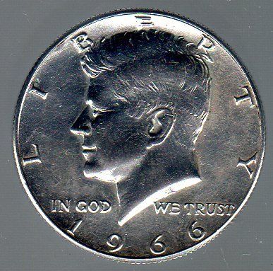 Tutti le monete: 1966 LYBERTY KENNEDY HALF DOLLAR ERHALT SIEHE SCAN – Usato da Losone venduto da EM2019