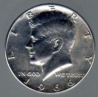1966 LYBERTY KENNEDY HALF DOLLAR ERHALT SIEHE SCAN