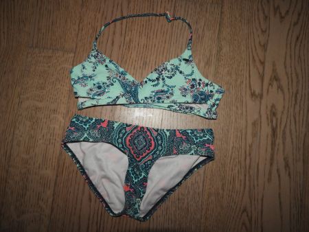 Mädchen-Bikini mehrfarbig Paisley Muster Grösse 152