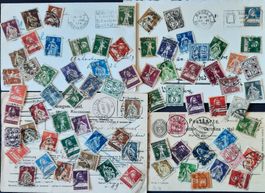 4-5-1 Timbres Helvetia anciens oblitérés + enveloppes/cartes