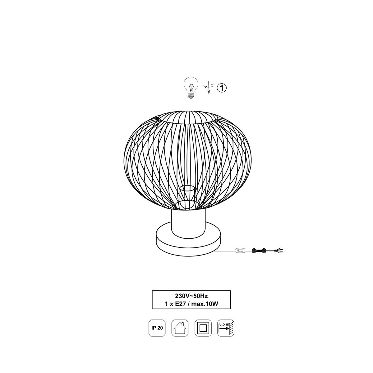 Lampade: Tischleuchte, Sandfarbe, 28 cm Höhe – Nuovo (secondo la descrizione) da Kreuzlingen venduto da Smart-Light 4