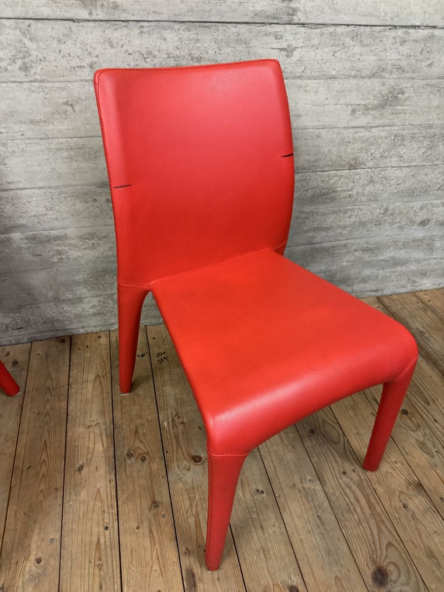 Sedie: 2 Rote Design Stühle Leder – Usato da Münchenstein venduto da Eclipse6 6