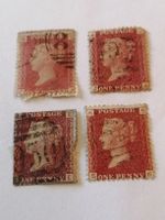 4mal One Penny Red 1864 bis 1881 