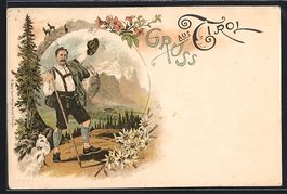 Vorläufer-Lithographie Gruss aus den Be