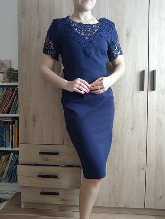 Paper Dolls London Navy Lace Dress, Size 12 UK/40 EU