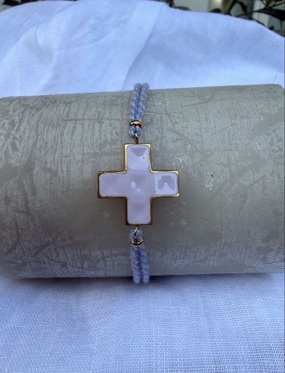 Bracciali & Braccialetti: KREUZ-ARMBAND MIT KORDEL – Nuovo (secondo la descrizione) da Stäfa venduto da prelovedarchive