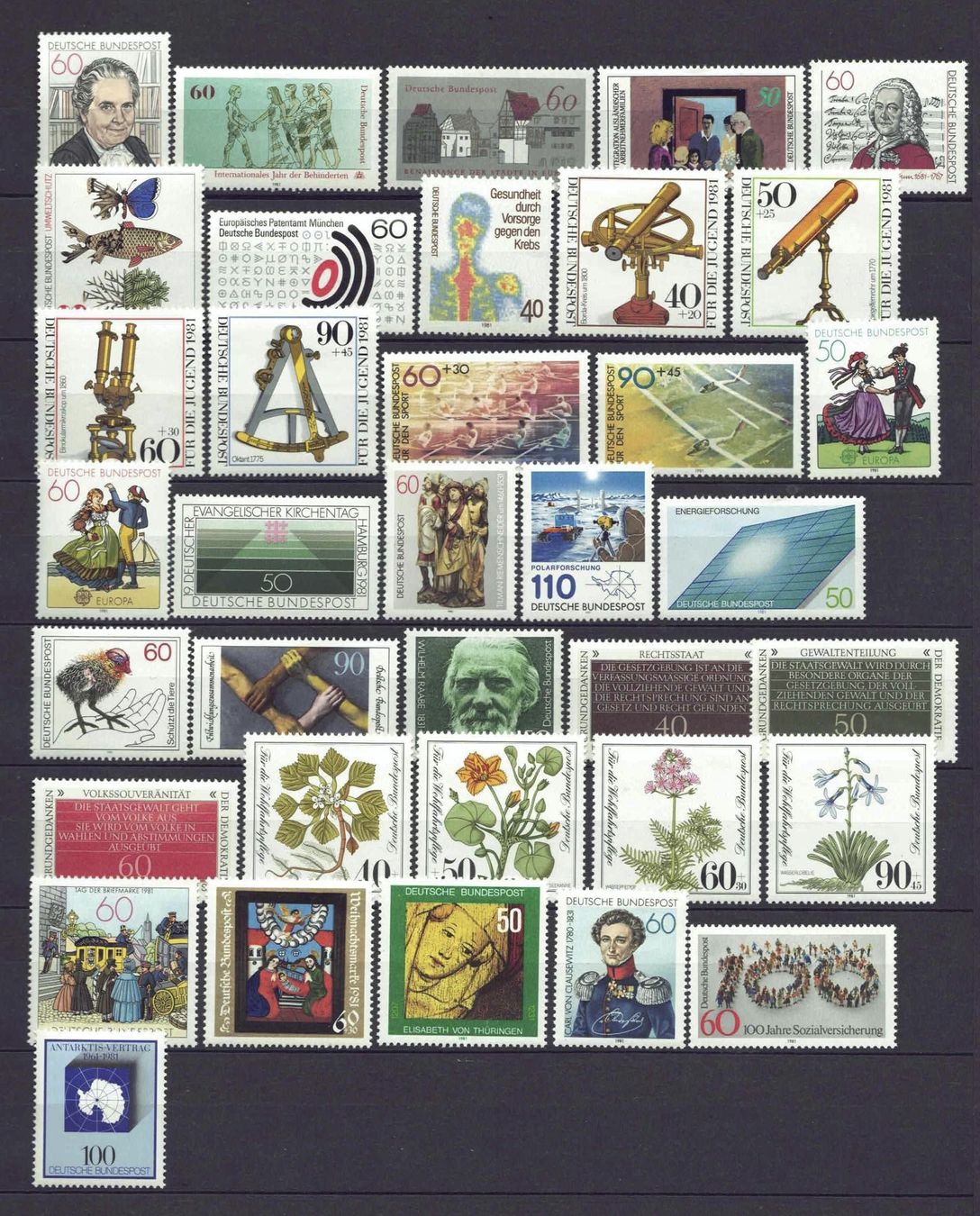 Alle Briefmarken: Deutschland kompl Jahr 1981 postfrisch** – Gebraucht aus Basel von Pfefferschootte