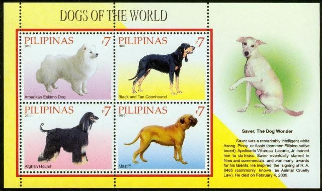 Tutti i francobolli: Philippinen 2010  Block Hunde + 4er satz Hunde – Nuovo (secondo la descrizione) da Grenchen venduto da lunaina1971