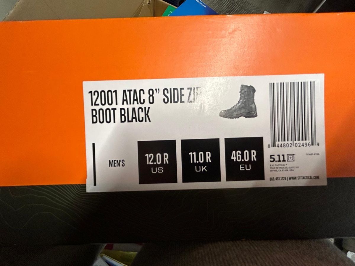 Scarpe da uomo: 5.11 Schuhe (ATAC 8" Side Zip Boot Schwarz, Grösse 44.5-46) – Nuovo (secondo la descrizione) da Basel venduto da jak_258t 4