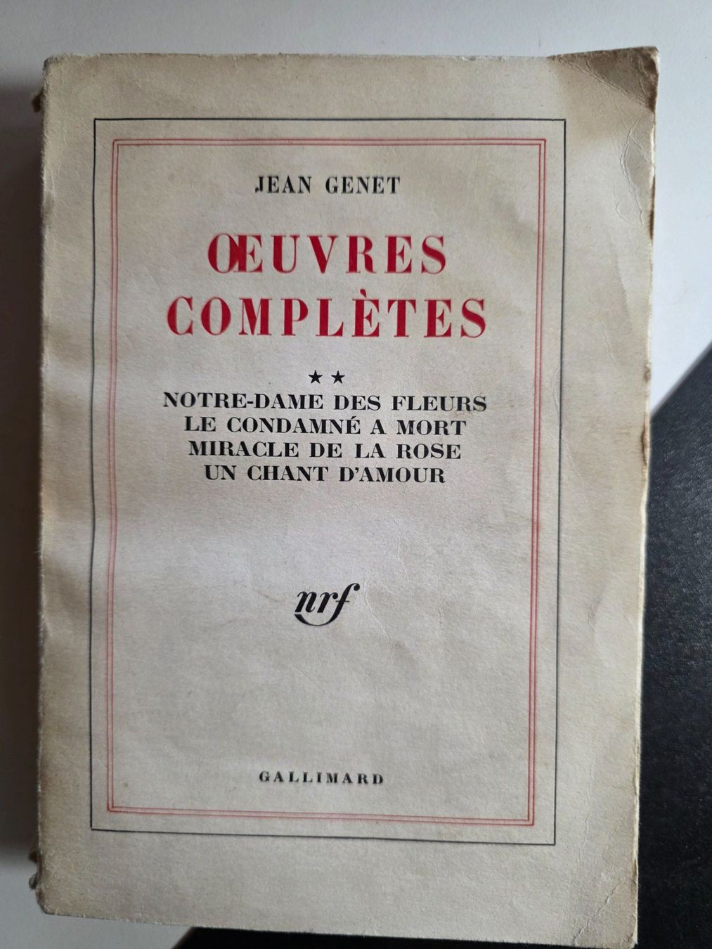 Bücher: Jean Genet - Oeuvres Complète - Notre Dame - 1951 – Gebraucht aus Walterswil BE von Lonitti