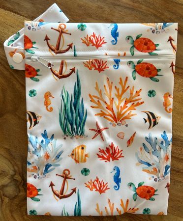 Kleiner Wetbag / Nasstasche / Beutel  Meeres Motiv