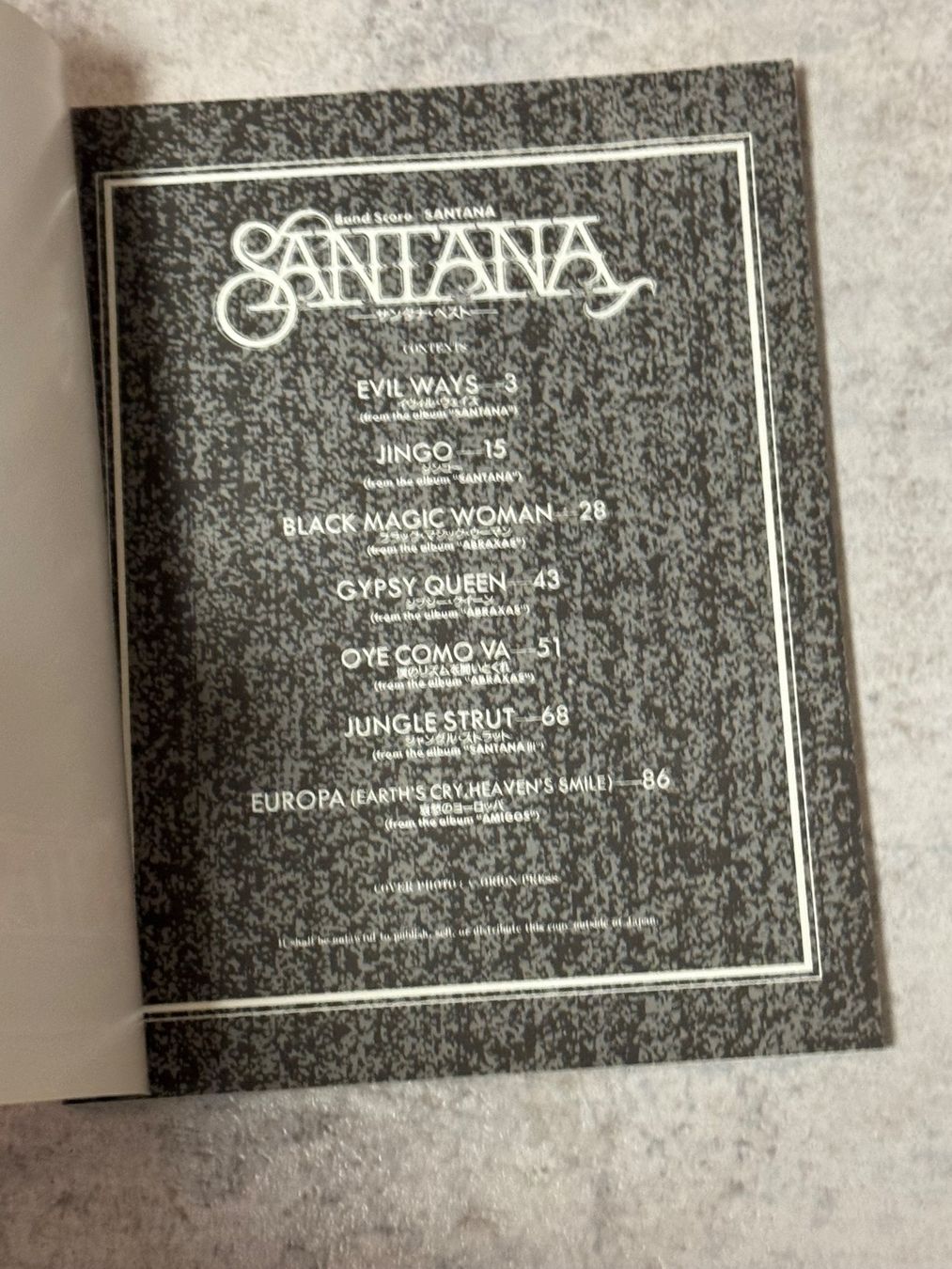 Bücher: Band Score Santana – Gebraucht aus Kaiseraugst von Drasa 2