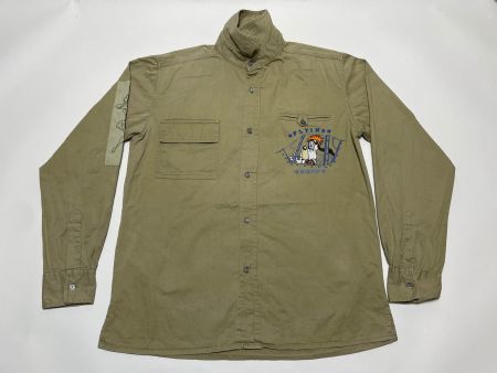 Vintage 90s Military Hemd Droopy Miss Vavoom 3 embroidery M