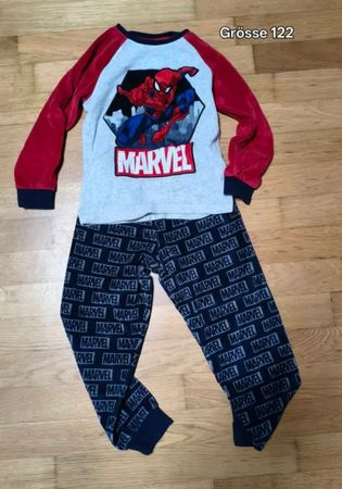Schlafanzug Marvel Spiderman grau rot Grösse 122
