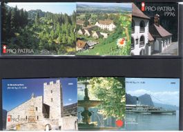 1996-2001, 6 Markenhefte Pro Patria gestempelt (13405)