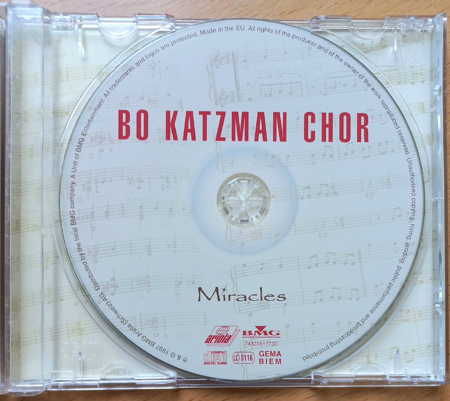 CD: CD - Bo Katzmann Chor - Miracles – Usato da Niederuzwil venduto da lubimaja 1