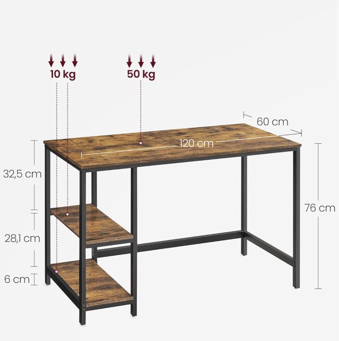 Scrivanie: Rustic Brown & Black Metal Desk - Vasagle – Usato da Lausanne venduto da lmq_fsb5 1