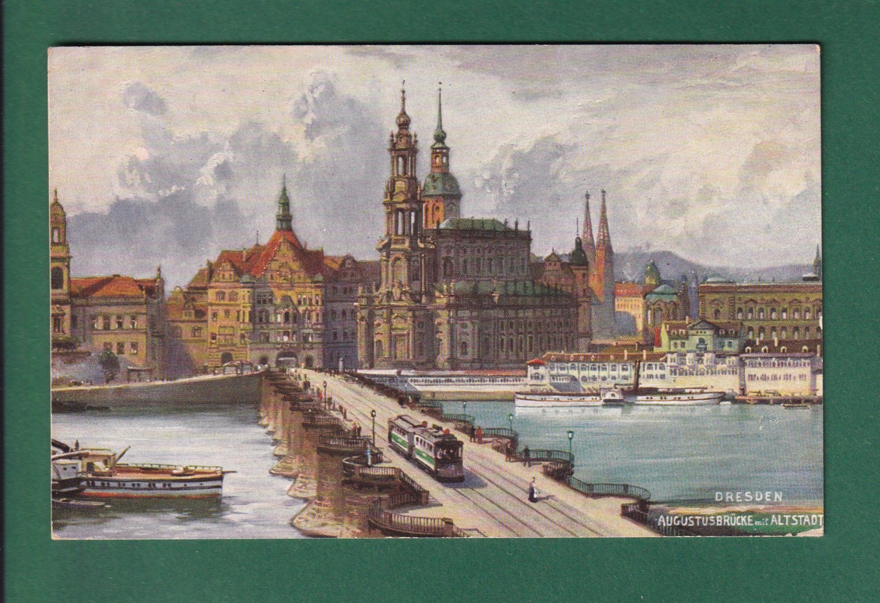 Cartoline postali: DRESDEN - Augustbrücke mit Altstadt – Usato da Pully venduto da nicecards-shop