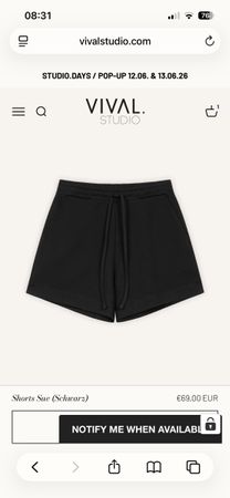 VIVAL Studio Shorts Sue (Schwarz) - Gr. M