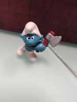 Figurine Schtroumpf avec hache vintage jouet culte