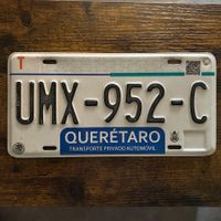🇲🇽 Mexiko Autoschild, Queretaro UMX-952-C - ORIGINAL  