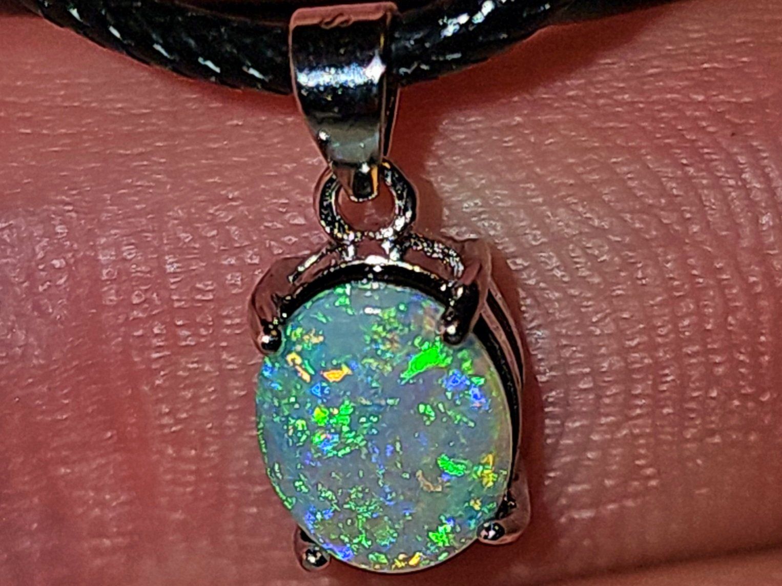 Pietre preziose: Australischer Opal Silber-Anhänger – Nuovo e nell'imballaggio originale da Uerkheim venduto da Winwinner 6