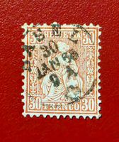 SITZENDE HELVETIA 33 VOLLSTEMPEL BASEL 1868