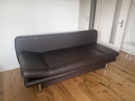 Schlafsofa braun Kunstleder gebraucht