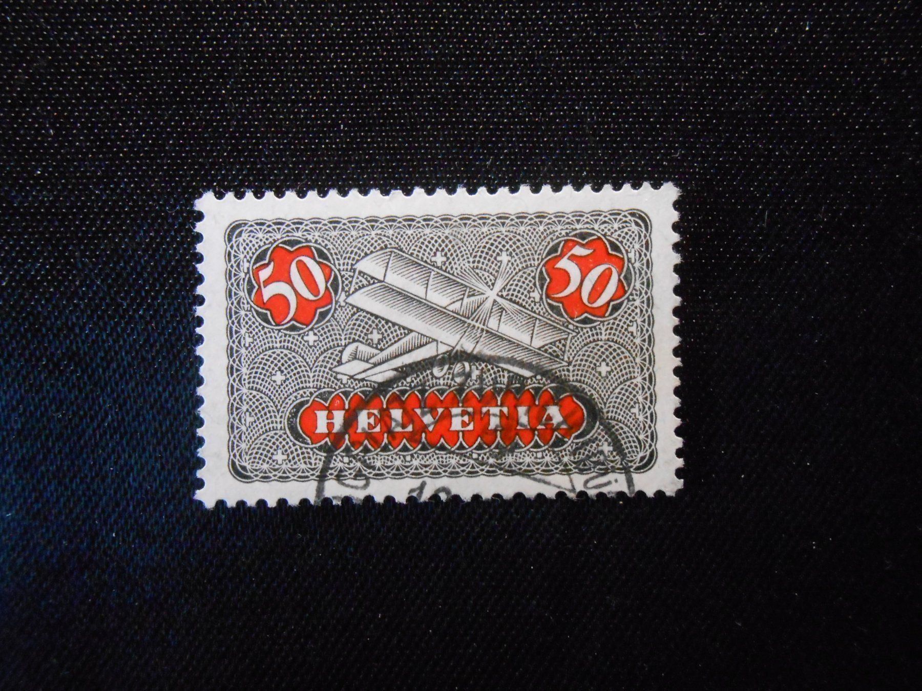 Alle Briefmarken: CH ZNr 9  50C  Flugpost  1923   Z CHF 35 – Gebraucht aus Hallwil von pkaiser44 1